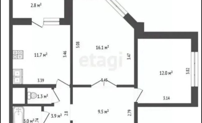 2-комнатная квартира в г. Видное