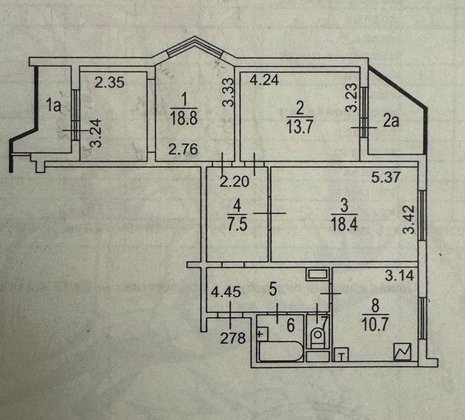 3-комнатная квартира в г. Москва